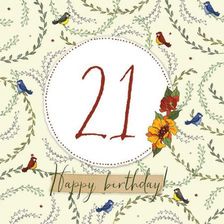 Zdjęcie clear creations Karnet Swarovski kwadrat Urodziny 21 - Czempiń