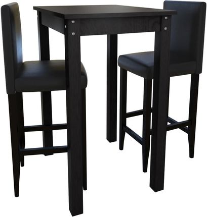 vidaXL Stolik barowy z 2 krzesłami w kolorze czarnym