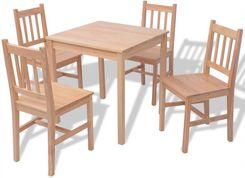 vidaXL Zestaw mebli do jadalni 5 elementów drewno sosnowe - Stoły z krzesłami