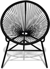 Zdjęcie vidaXL Czarne Owalne Krzesło Z Rattanu Pe - Ustka