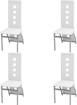 vidaXL Krzesła do jadalni ze sztucznej skóry, białe 4 szt. 243647