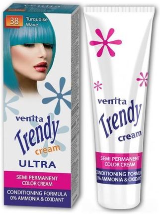 Venita Trendy Cream Ultra Krem do koloryzacji włosów 38 Turkusowa Fala 75ml