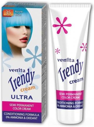 Venita Trendy Cream Ultra Krem do koloryzacji włosów 35 Lazurowy Błękit 75ml