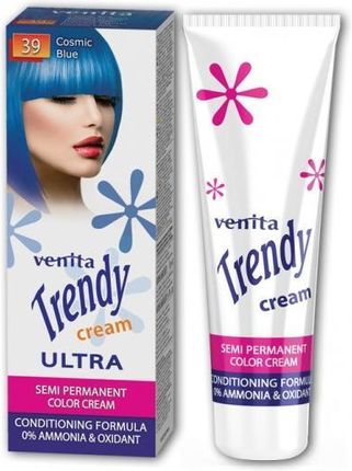 Venita Trendy Cream Ultra Krem do koloryzacji włosów 39 Kosmiczny Błękit 75ml