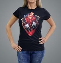 Serce - koszulka motocyklowa, t-shirt damski z nadrukiem - zdjęcie 1