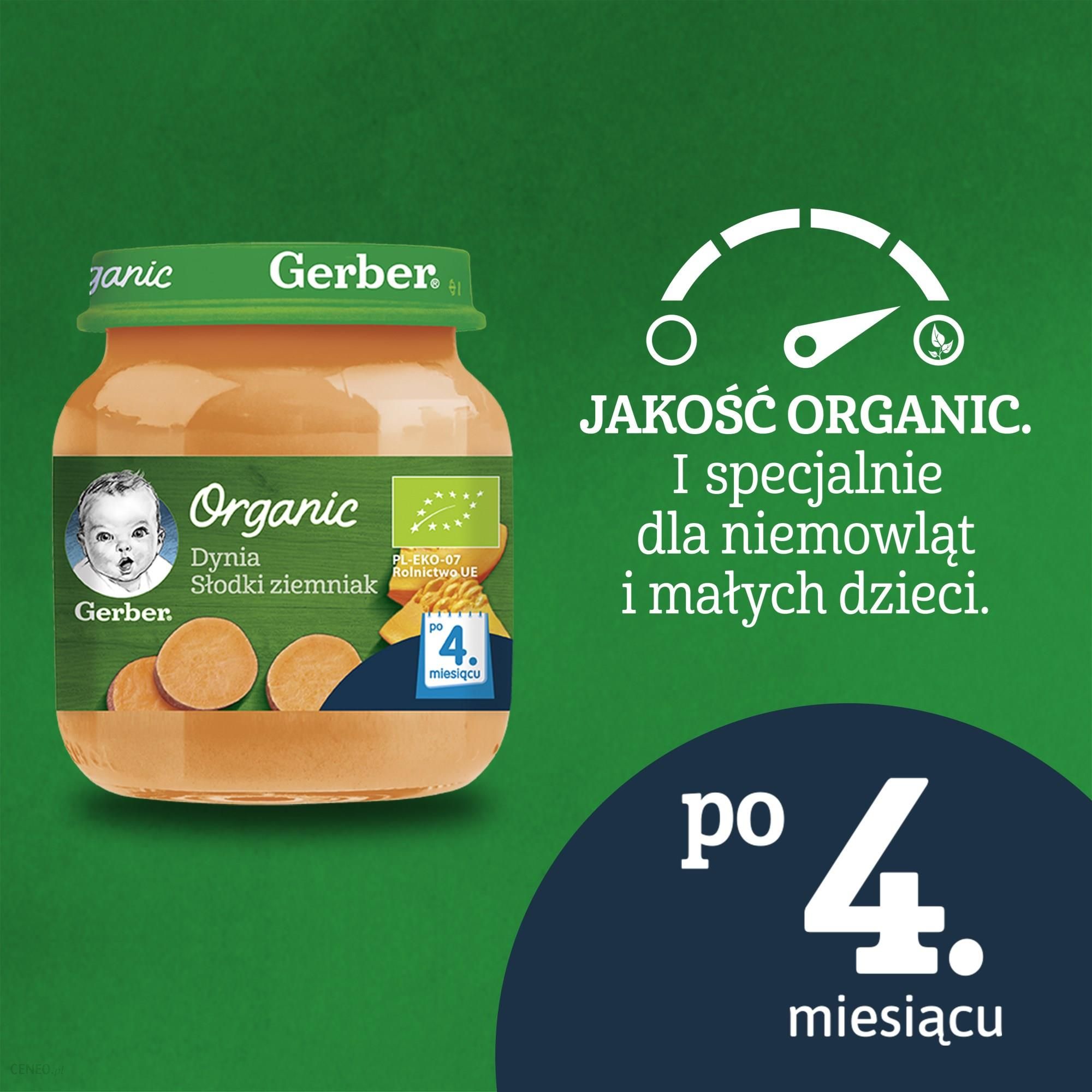 Gerber Organic Obiadek Dynia Słodki Ziemniak dla niemowląt po 4 Miesiącu 125g