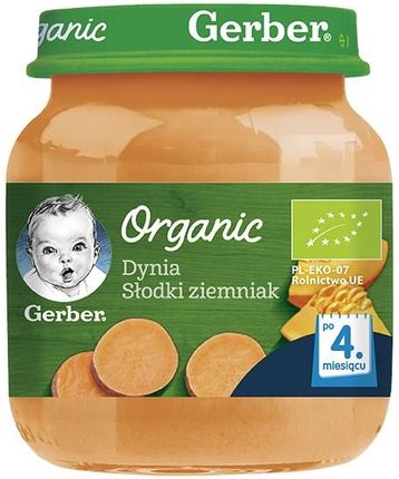 Gerber Organic Obiadek Dynia Słodki Ziemniak dla niemowląt po 4 Miesiącu 125g