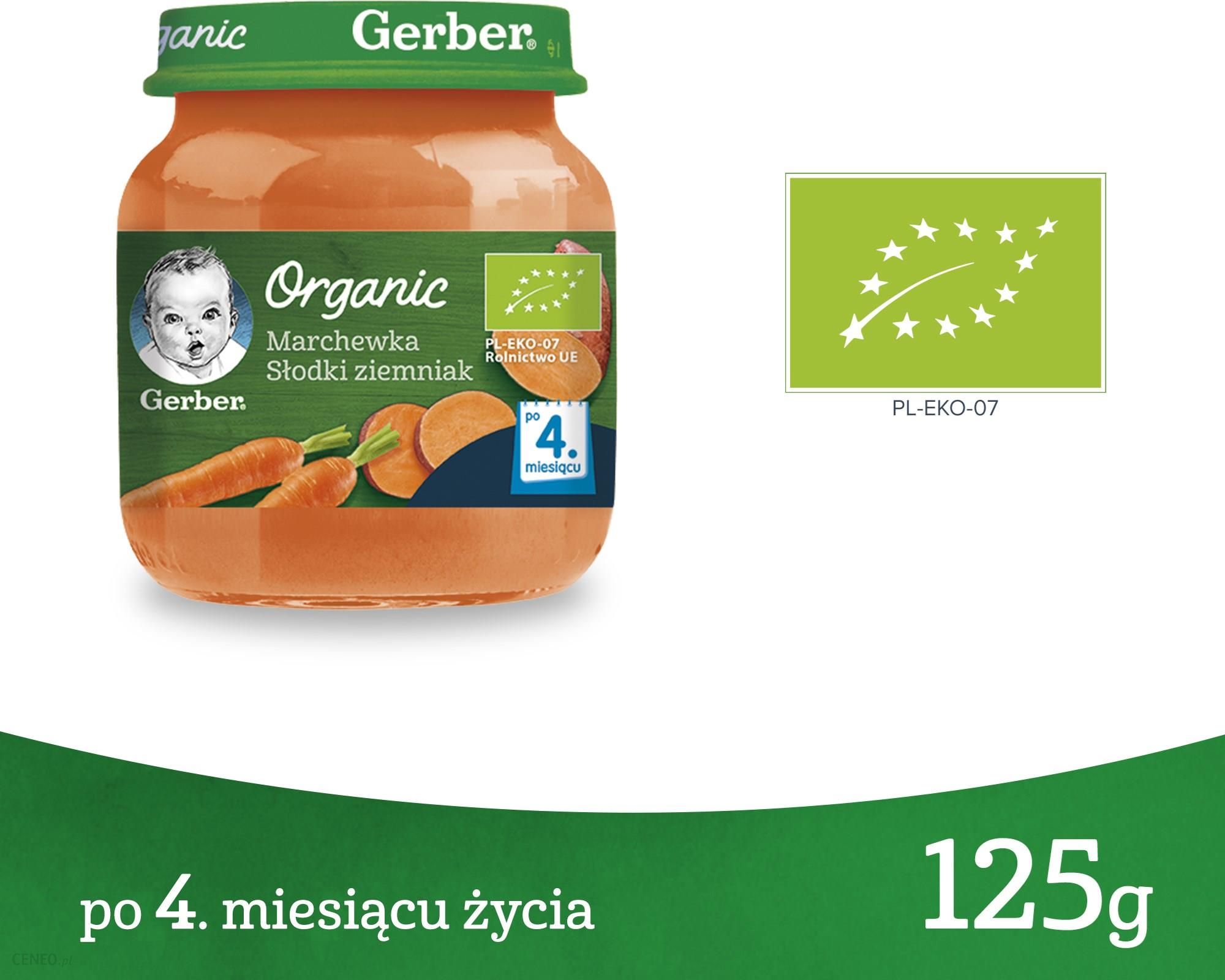 Gerber Organic Marchewka Słodki Ziemniak dla niemowląt po 4 Miesiącu 125g