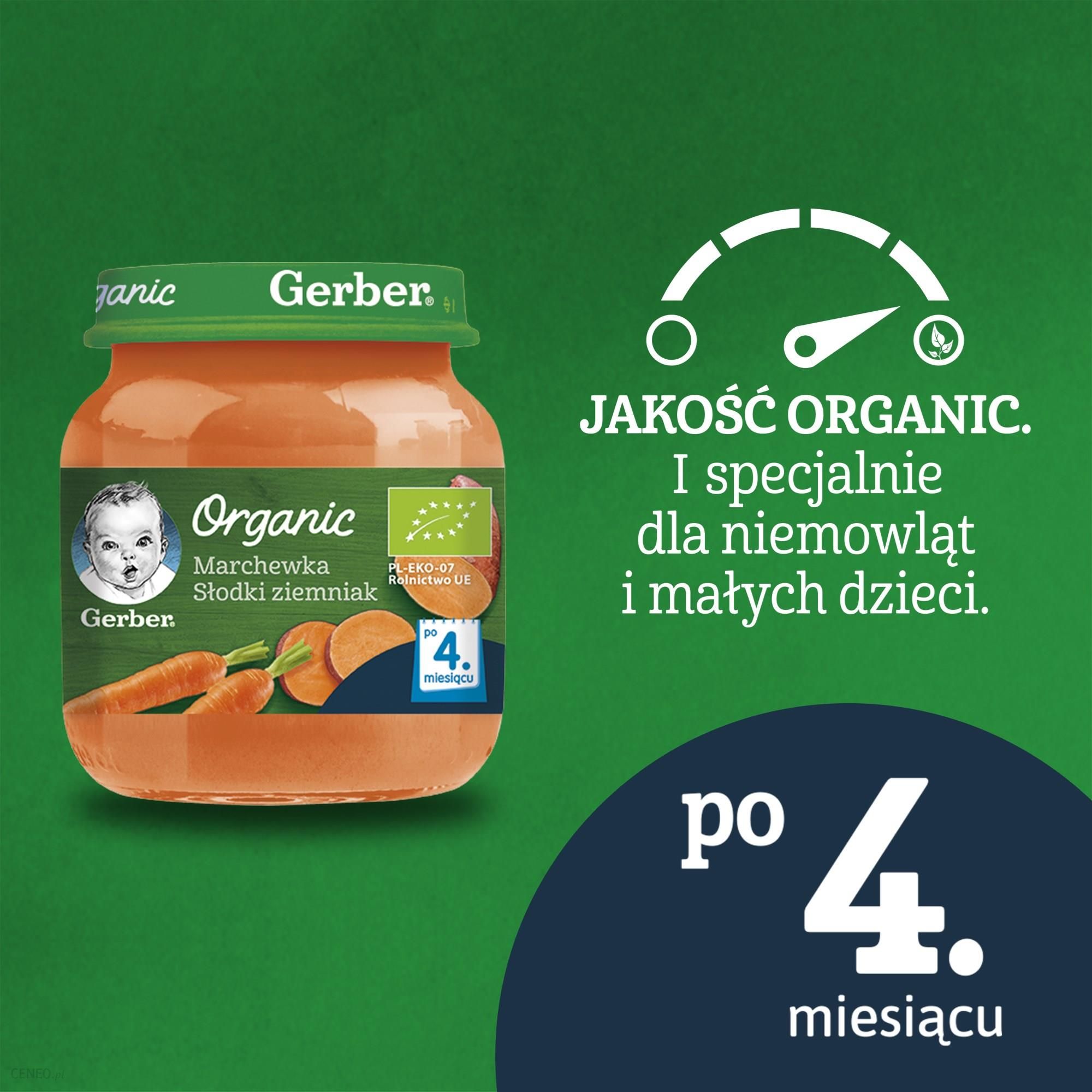 Gerber Organic Marchewka Słodki Ziemniak dla niemowląt po 4 Miesiącu 125g