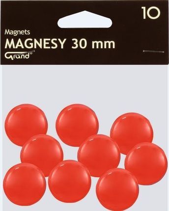 Magnes 30Mm Czerwony 10Szt Grand + Zakładka Do Książki