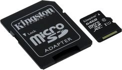 Zdjęcie Kingston microSDXC 64GB Canvas Select C10 UHS-I (SDCS64GB) - Kielce