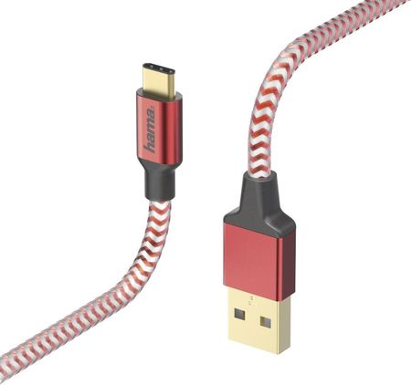 Hama Reflected USB Type-C USB-A 1,5 m czerwony (178296)