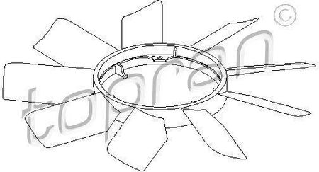 TOPRAN koło wentylatora, chłodzenie silnika 400 997