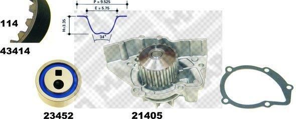 MAPCO 21984 Pompa acqua N° denti: 20