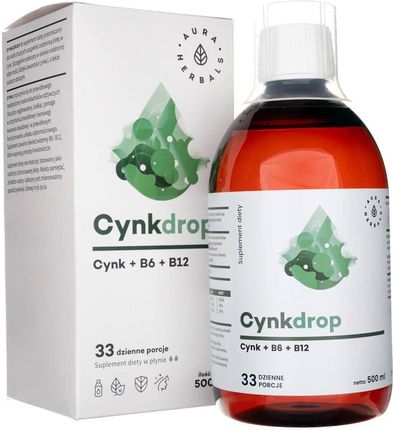 Aura Herbals Cynkdrop - Cynk + B6 + B12 w płynie 500ml