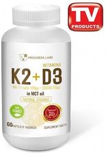 Progress Labs Witamina K2 MK-7 100mcg + D3 2000IU 50mcg w oleju MCT 60 kaps