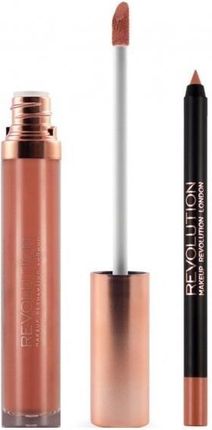 Makeup Revolution Retro Luxe Matte Lip Kit pomadka do ust 5,5ml + kredka do ust Peach Charming V4 1g