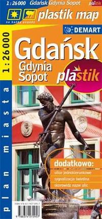 Gdańsk Gdynia Sopot 1:26 000 plan miasta laminowany