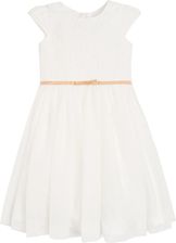 Cool Club, Biała sukienka dziewczęca z krótkim rękawem, złota tasiemka -  Ceny i opinie 