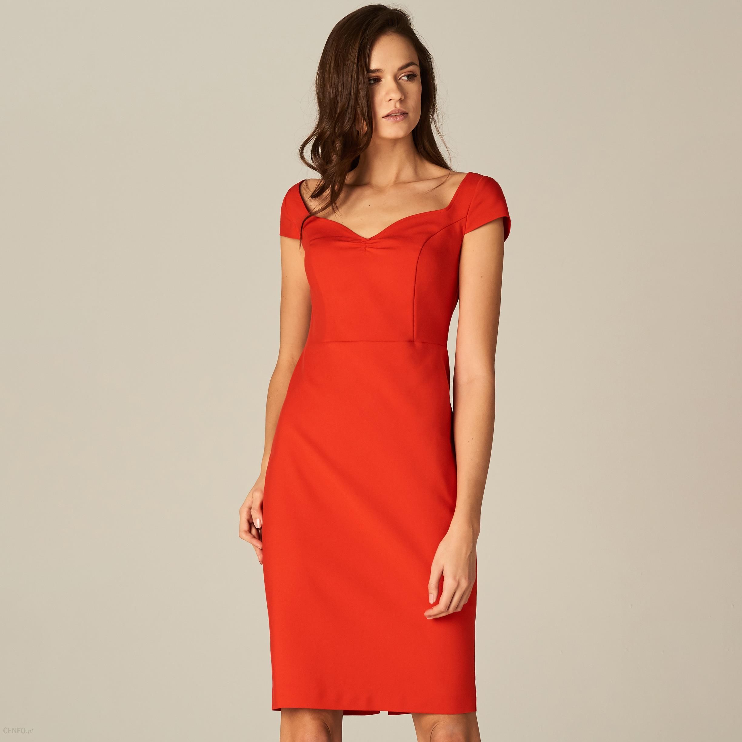 Mohito - Dopasowana sukienka ze zmysłowym dekoltem - Czerwony - Ceny i  opinie 