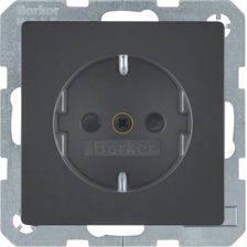 Zdjęcie Berker Gniazdo Pojedyncze Uziemieniem Schuko z Przesłonami Torów Antracyt Q1/Q3/Q7 47236086P - Sosnowiec