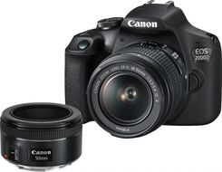 Zdjęcie Canon EOS 2000D czarny + 18-55mm + 50mm - Dąbrowa Górnicza