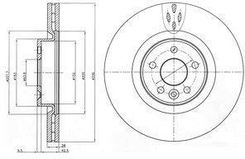 Delphi Tarcza Ham./Prz/ Volvo S80,V70 06- Bg9077C