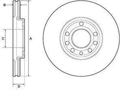 Delphi Tarcza Ham./Prz/ Opel Vectra C 02- @285X25 Bg3713C