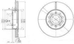 Delphi Tarcza Ham./Prz/ Audi A3 03- @288X25 Bg3833C