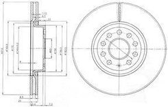 Delphi Tarcza Ham./Prz/ Audi A3 2,0Tfsi 04- @31 2X25 Bg3953C