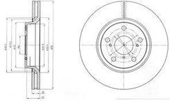 Delphi Tarcza Ham./Prz/ Toyota Auris 2,0 D-4D 0 7- @295X26 Bg4236C