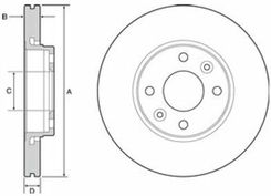 Delphi Tarcza Ham./Prz/ Renault Kangoo 08- Bg4459C