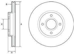 Delphi Tarcza Ham./Prz/ Ford Fiesta,B-Max 12- Bg4569C