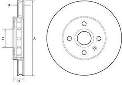 Delphi Tarcza Ham./Prz/ Vw Up 11- Bg4647C
