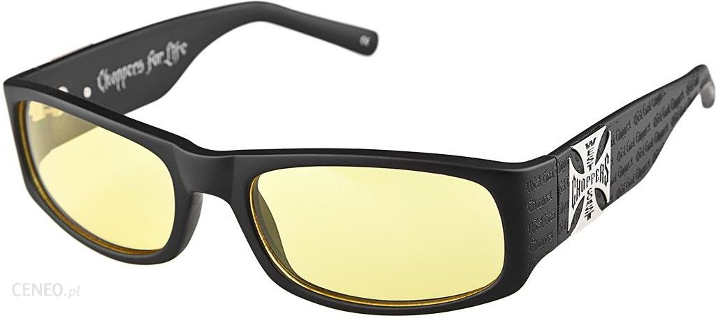 Okulary WEST COAST CHOPPERS MATTE BLACK WITH YELLOW LENSES Ceny i  opinie