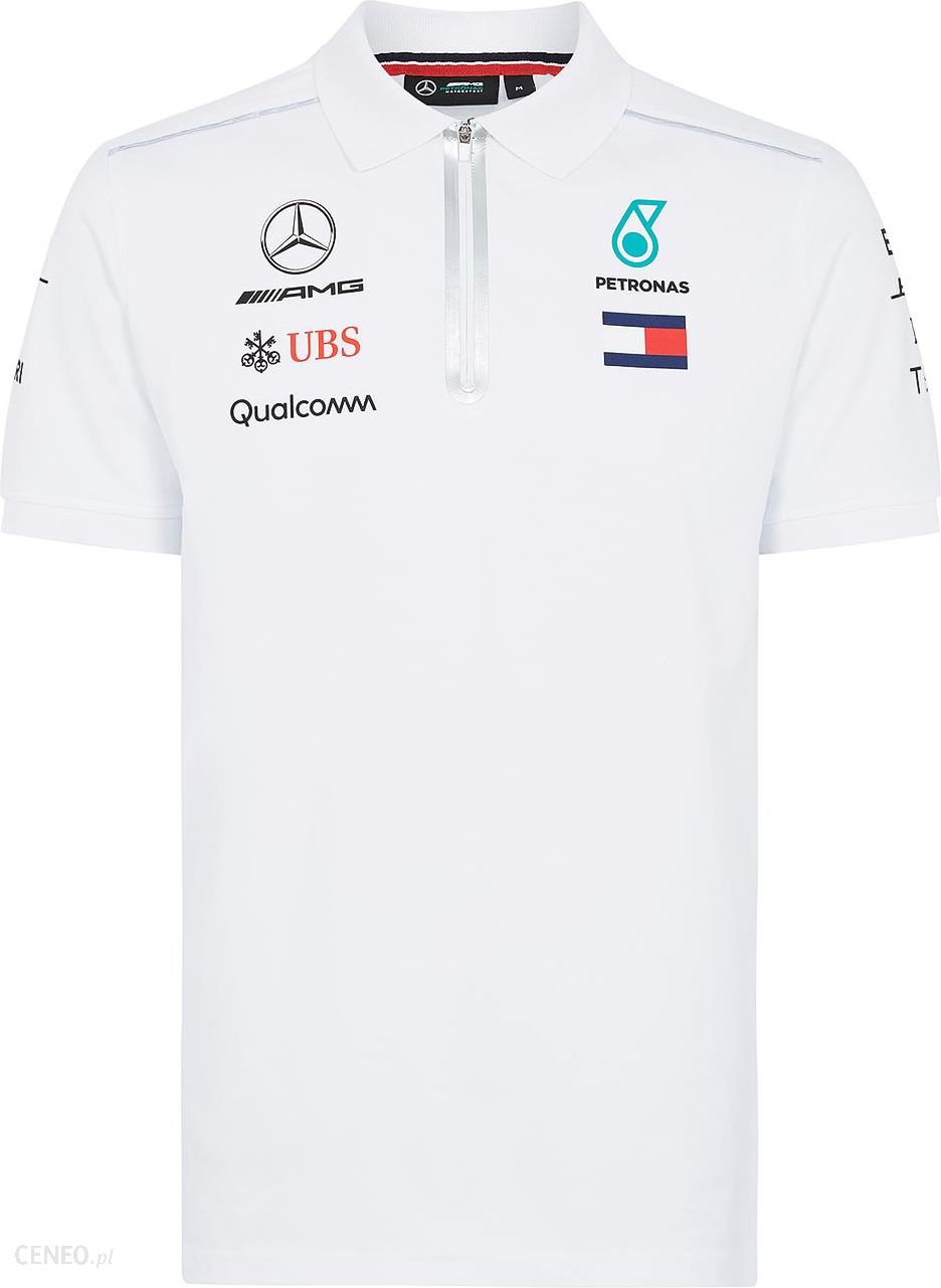 Koszulka Polo męskie biała Mercedes AMG Petronas F1 Team