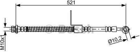 Bosch Przewód Hamulcowy Elastycznyyczny 1987481865 Hyundai Coupe 1.6I 02-09, 2.7I V6 01-09 