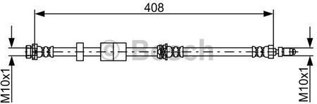Bosch Przewód Hamulcowy Elastycznyyczny 1987481943 Mazda 3 1.6 03-08, 5 2.0Cd 05-10 