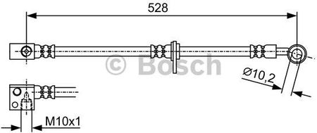Bosch Przewód Hamulcowy Elastycznyyczny 1987481975 Honda Jazz 1.4 02-08, 1.2 02-08, 1.5I 16V 04-08 
