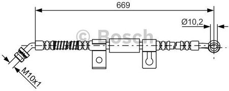 Bosch Przewód Hamulcowy Elastycznyyczny 1987481797 Kia Sorento 2.5Crdi 02-09, 3.3I 06-09 