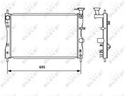 Nrf Chłodnica Wody 53464 Mitsubishi Colt Vi 1.1-1.5/Smart Forfour 1.1-1.5 04-