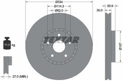 Textar Tarcza Hamulcowa 334X30 V 5-Otw Lexus Gs 05 Prawa Przod Szt Textar 92147903