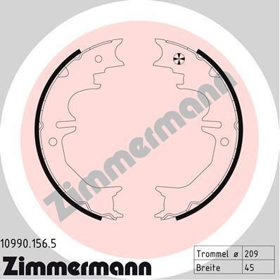 ZIMMERMANN SZCZĘKI HAMULC. TOYOTA LAND CRUISER  96-  (RĘCZNY) 10990.156.5