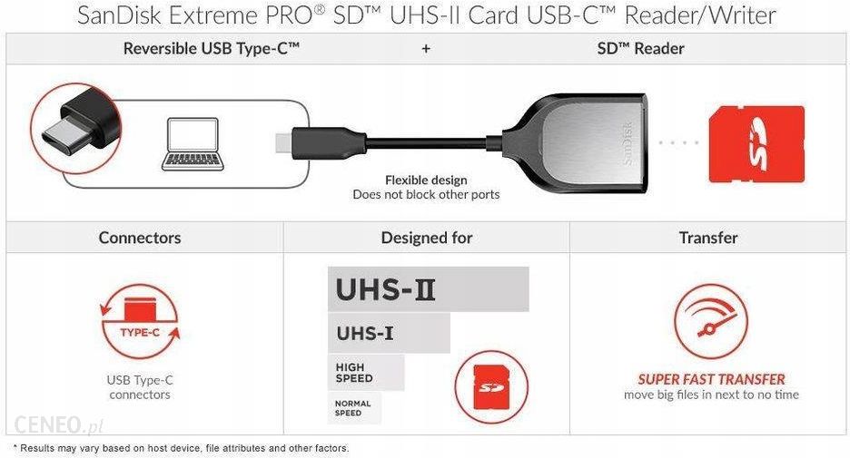 Czytnik karty Flash SanDisk Extreme PRO SD UHS-II USB-C (SDDR-409-G46) -  Opinie i ceny na