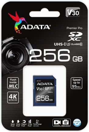 Adata Premier Pro Sdxc Uhs-I U3 Class 10 256GB R95/W60 (Asdx256Gui3V30Sr)