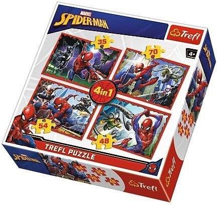 Trefl Puzzle 4W1 W Sieci Spidermana 34293