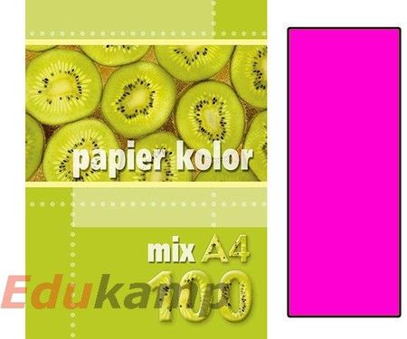 Papier ksero kolorowy A4 100k. KRESKA różowy (fluo)