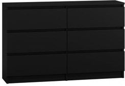 Zdjęcie Topeshop Komoda Duża Z 6 Szufladami Czarna 118X30X77 Cm - Miłakowo