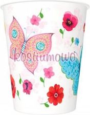Zdjęcie KUBECZKI PAPIER MOTYLKI BIAŁE 250ml 8szt - Kostrzyn