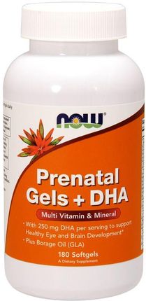 NOW FOODS Prenatal Gels + DHA 180kaps.